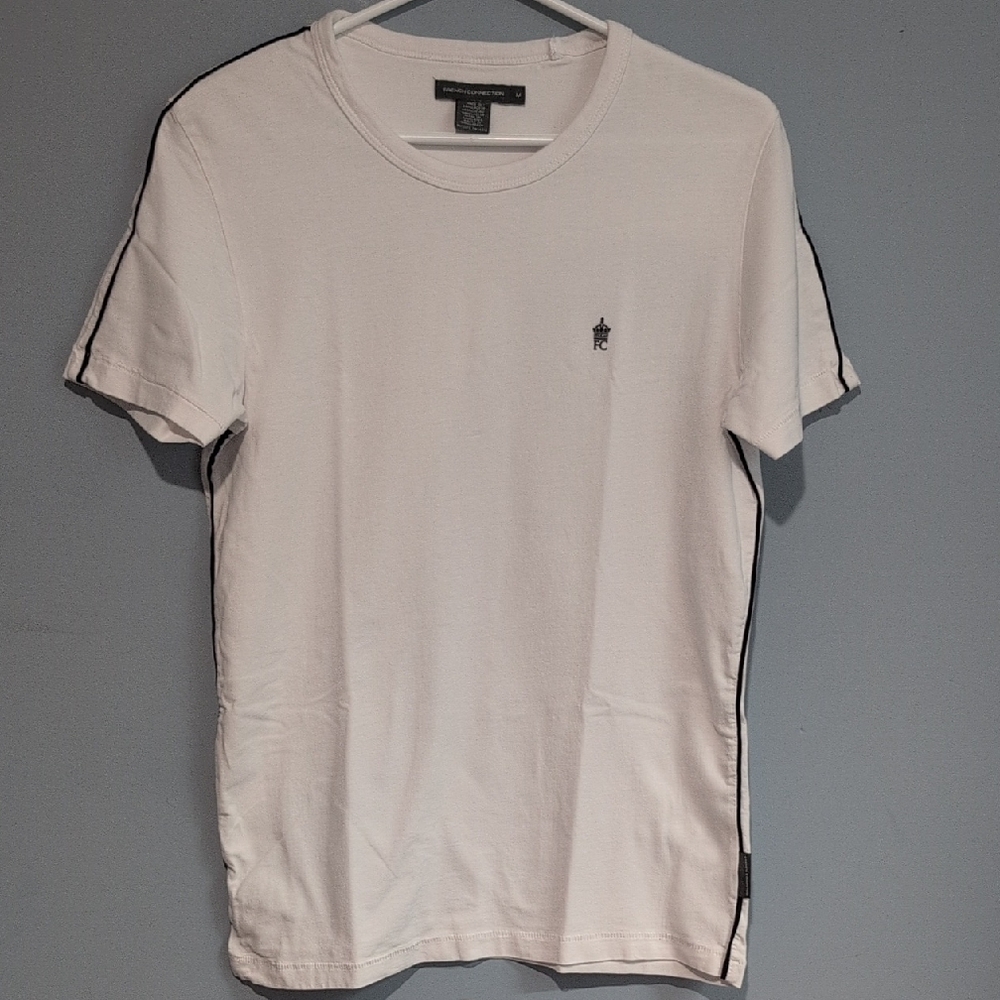 French Connection White Short Women's Sleeve Tee Size Medium